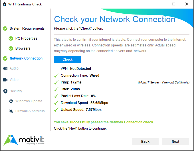 MotivIT WFH Readiness Check_Network Connection